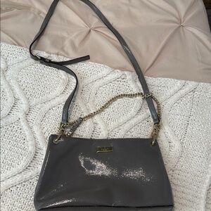 Kate Spade Gray Shoulder Bag with Gold Hardware